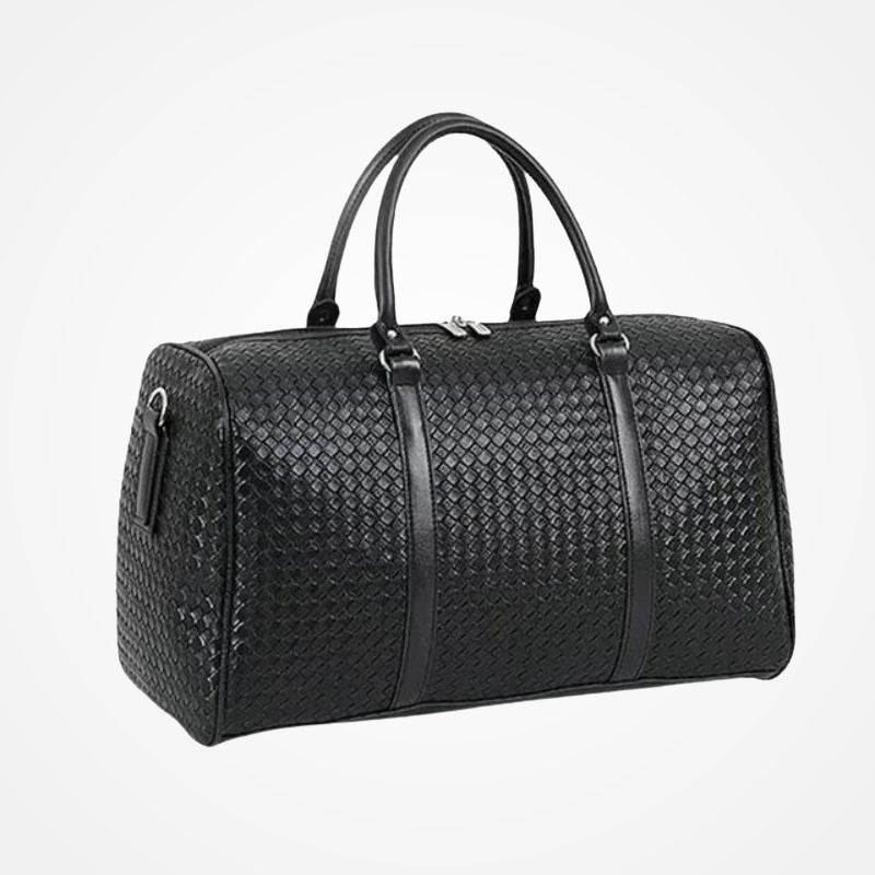 Ouverture zippée du sac de voyage en simili cuir