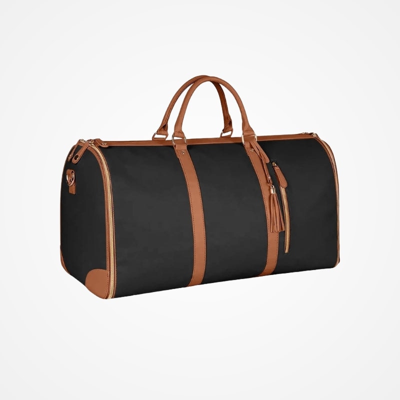 Détail de la finition simili cuir du sac