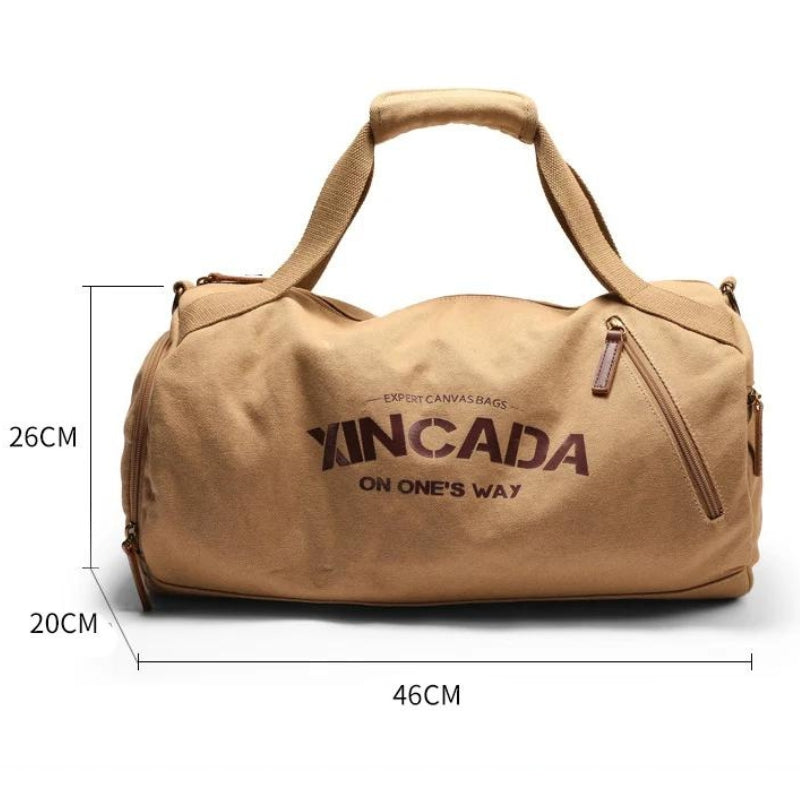Bandoulière et poignées du sac en toile