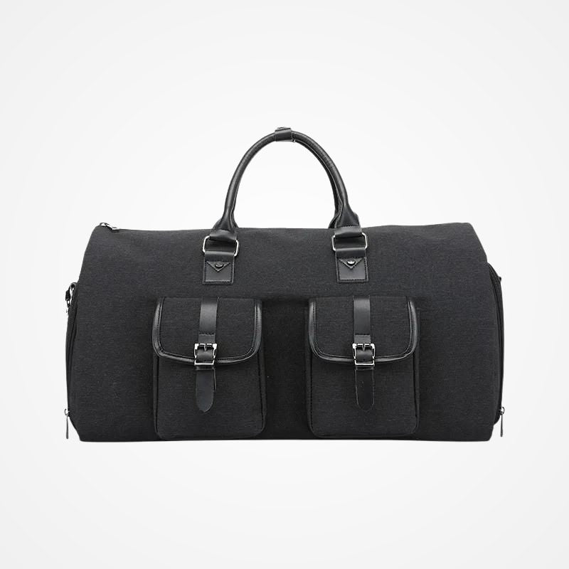 Détail des rangements du sac de voyage pour costume