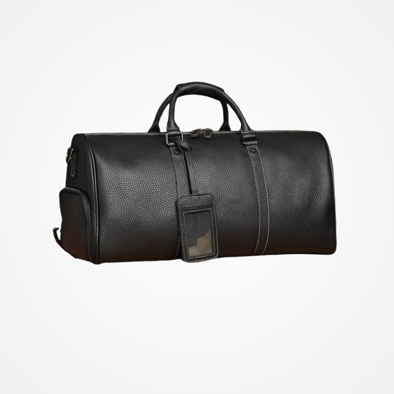 Poches extérieures zippées du sac en cuir