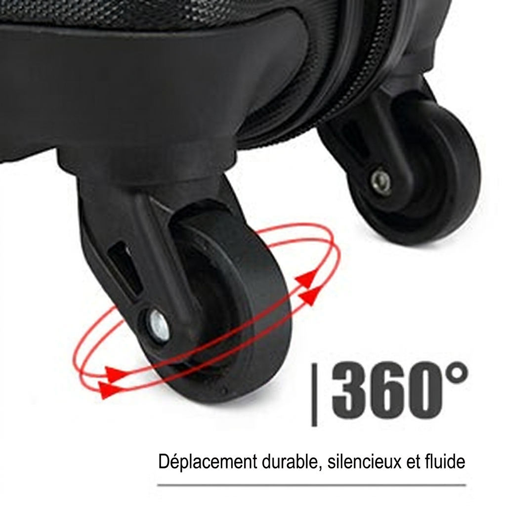 Roulettes multidirectionnelles de la valise soute
