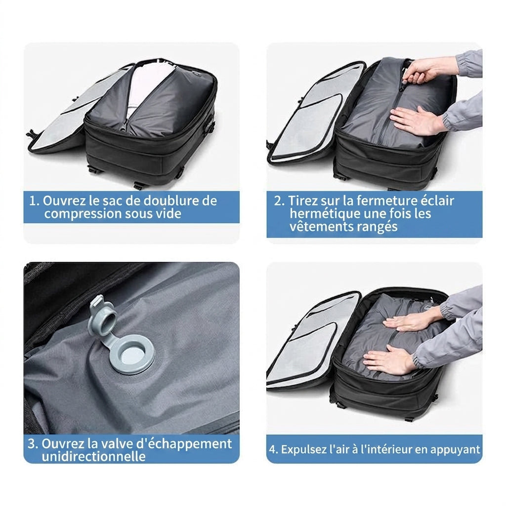 Démonstration de la compression des vêtements