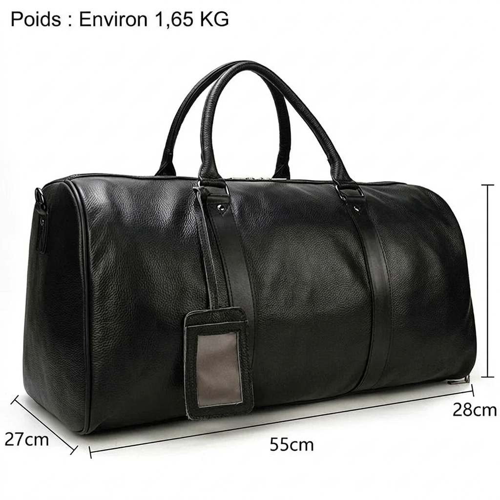 Dimensions du sac de voyage en cuir 55 cm