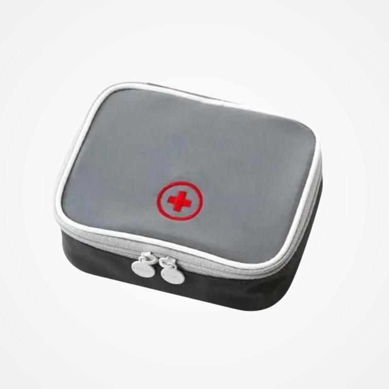 Détail de la fermeture zippée de la trousse