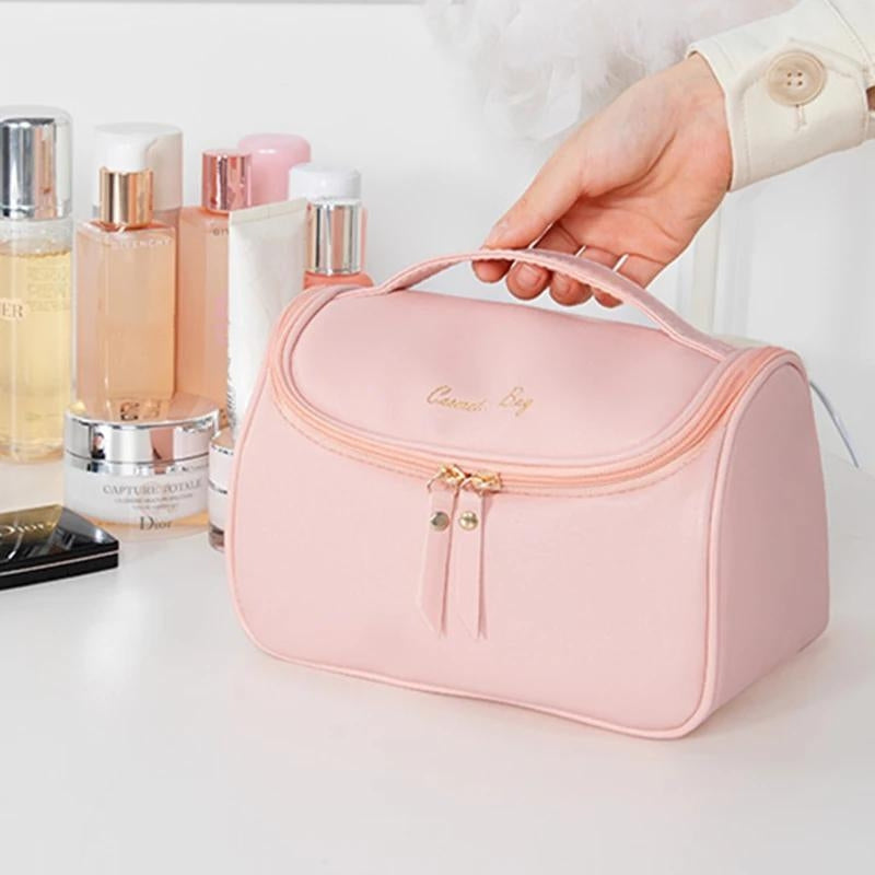 Ostra — Trousse de Toilette Femme en Simili-Cuir, vue de l'intérieur