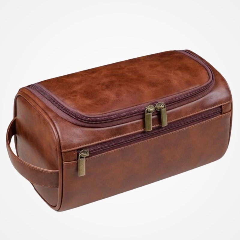 Trousse de toilette homme en simili cuir vue de face