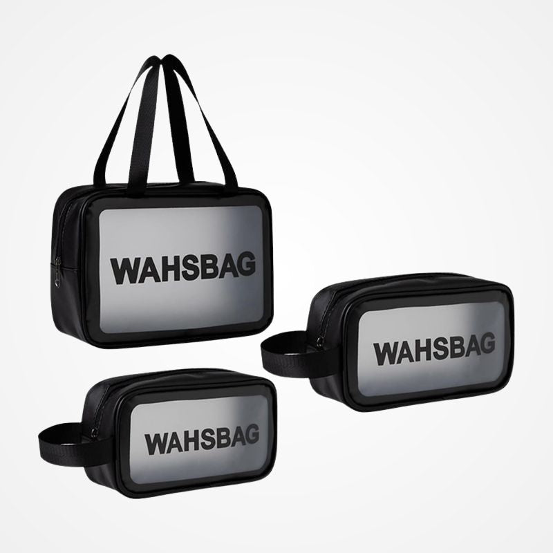 Trousse de toilette transparente format avion avec fermeture zippée
