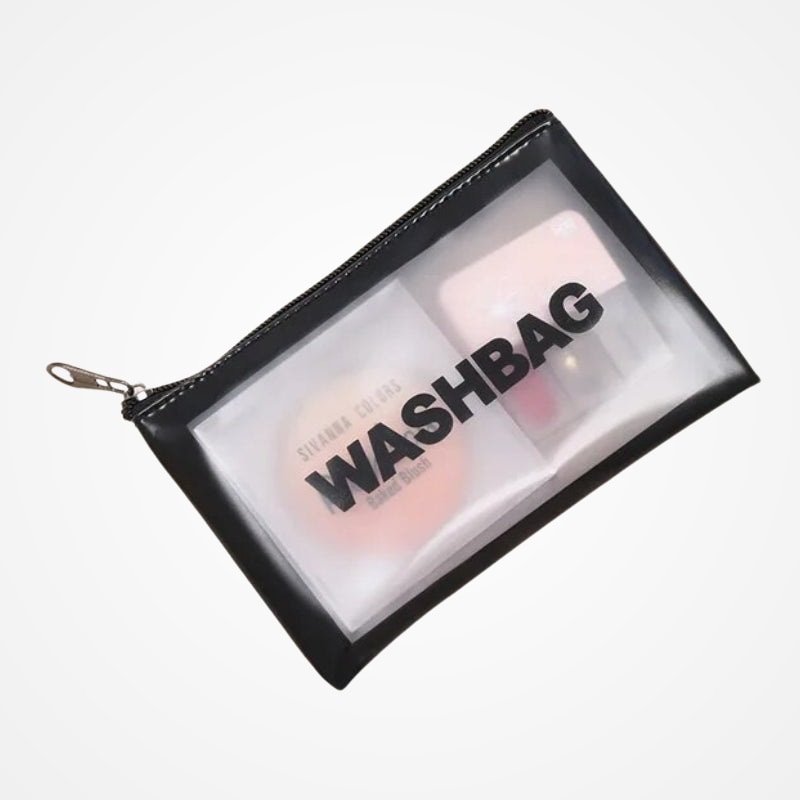 Trousse de toilette transparente pour voyage avec fermeture éclair