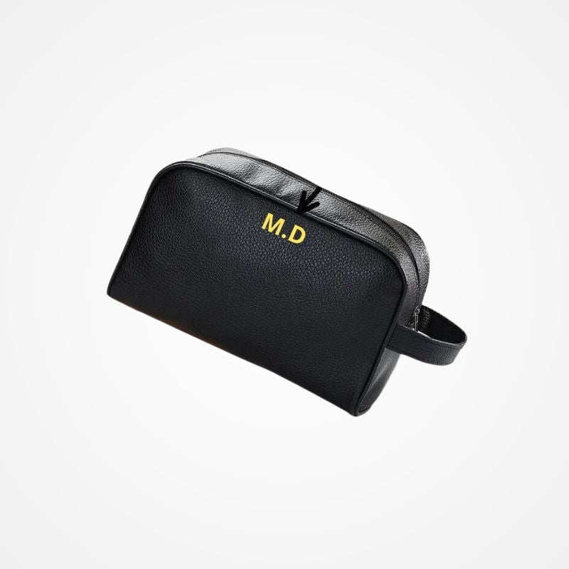 Trousse de toilette en simili cuir personnalisable
