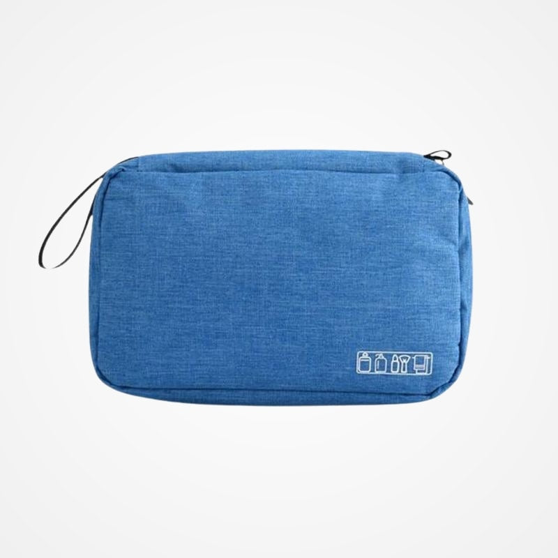 Intérieur compartimenté de la trousse de toilette